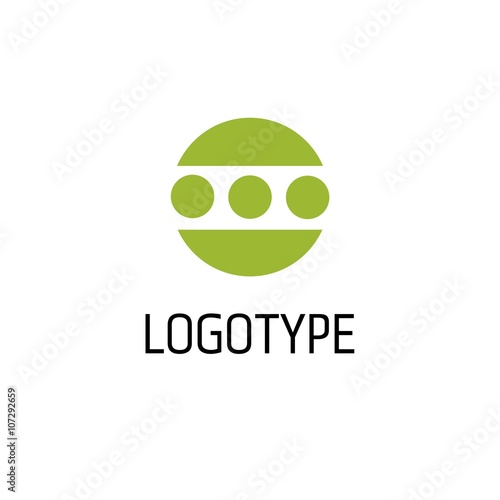 Vector of round sign / pea pod / peas. Logo for food / trade. Other companies. Vector illustration.
