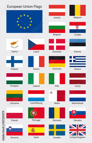 flaggen Mitgliedsstaaten europäische union 