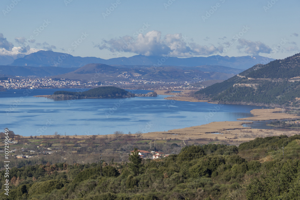 Panoramic views of Ioannina Lake, Epirus, Greece