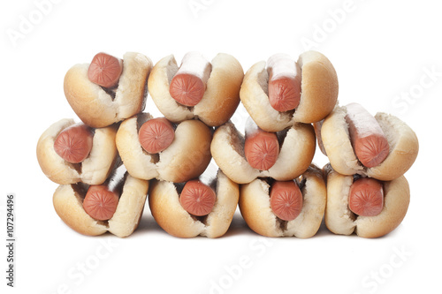 bunch of hotdog sandwiches
