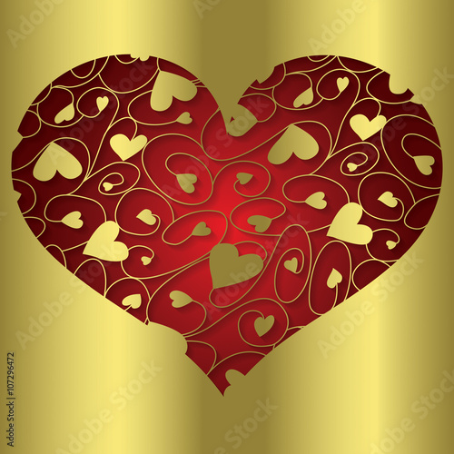 Elegant filigree heart in vector format.