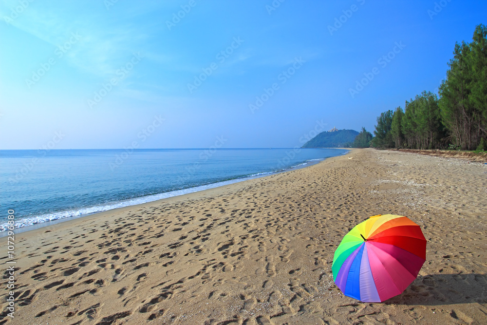 Colorful Umbrella on the beach