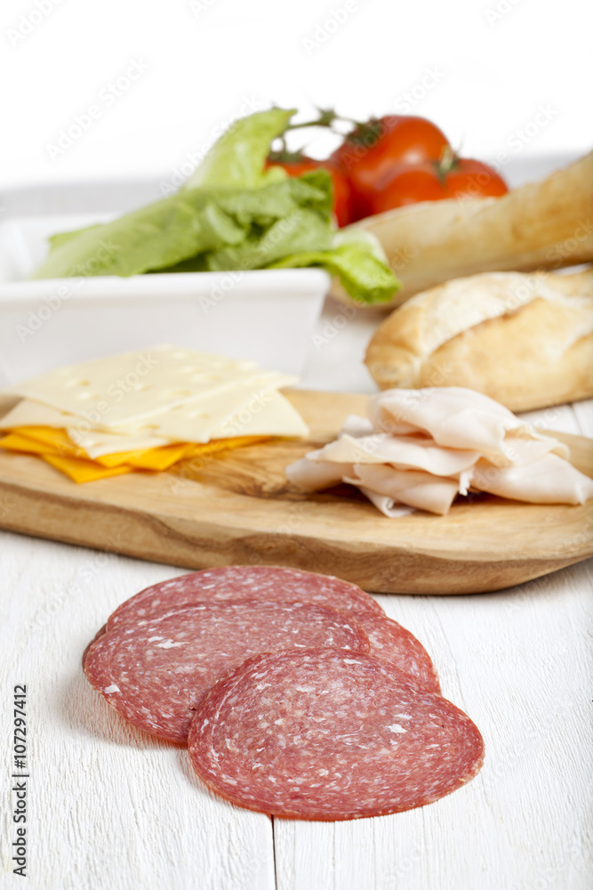 ingredients of ham sandwich
