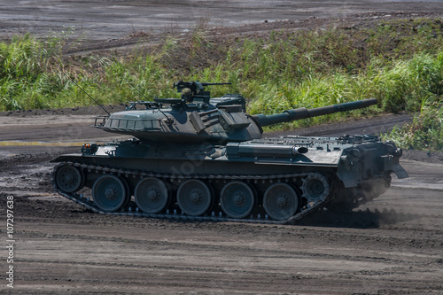 Modern military tank ready for battle