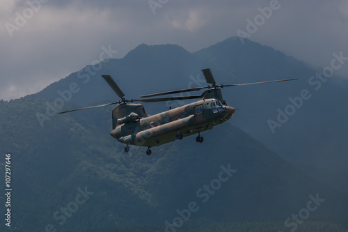 Modern military helicopter with twin rotars