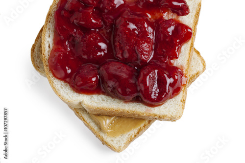 peanut butter and jelly on toast bread