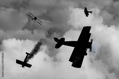 World War One Aircraft in a dogfight