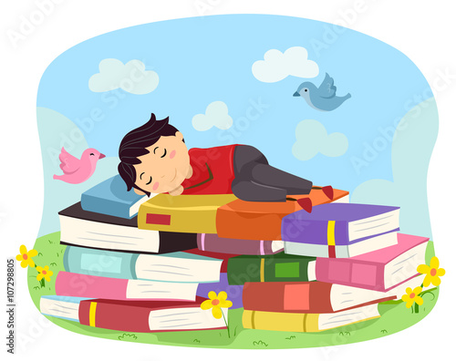 Kid Boy Book Stickman Sleep