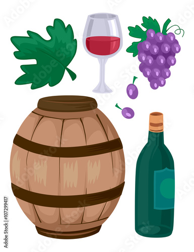 Wine Grapes Barrel