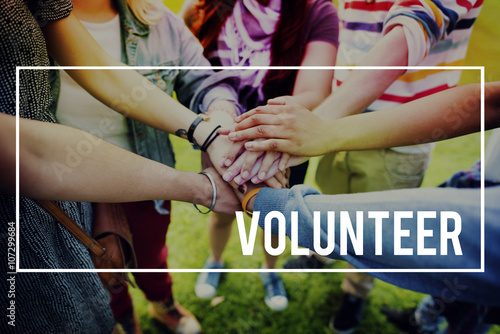 Obraz na plátne Volunteer Charity Helping Hands Give Concept