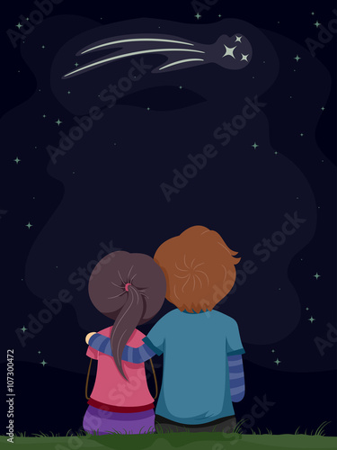 Stickman Couple Shooting Star