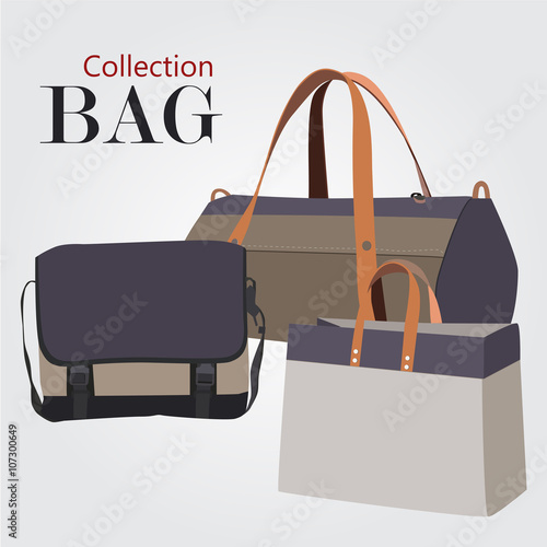 Collection bags Illustration vector set