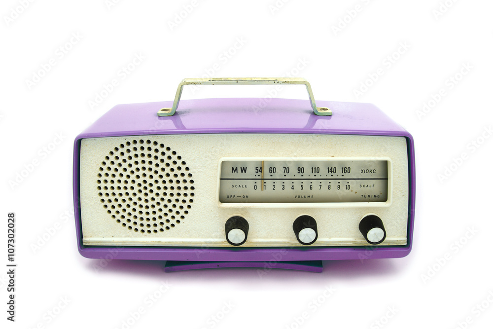 grungy retro radio on isolated white background grungy retro radio on isolated white background
