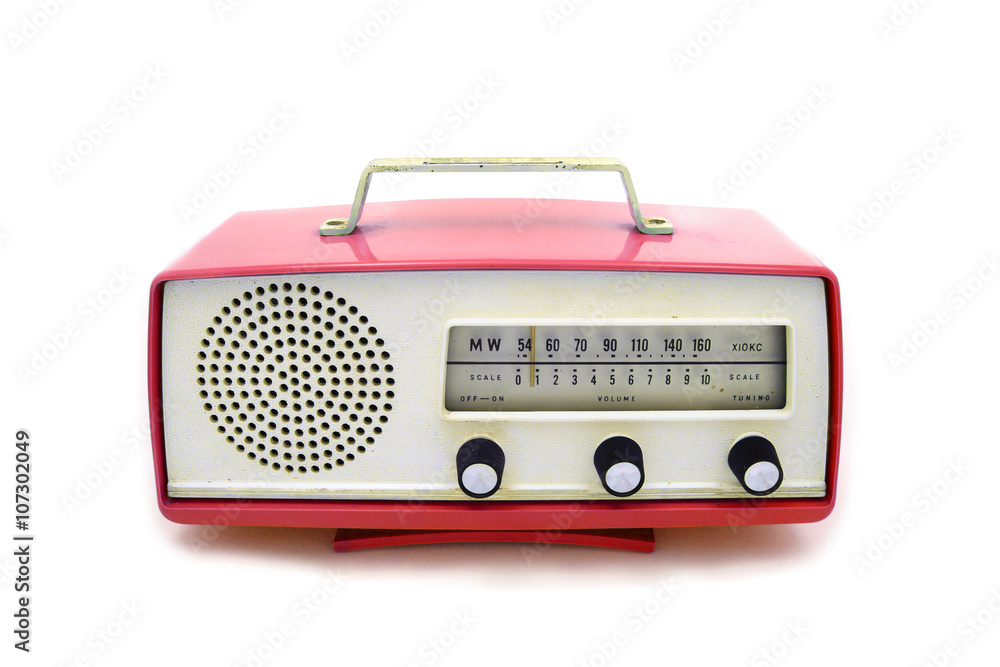 grungy retro radio on isolated white background grungy retro radio on isolated white background
