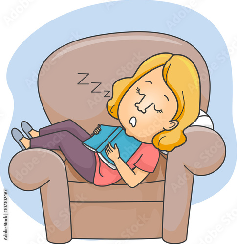 Girl Book Sleep