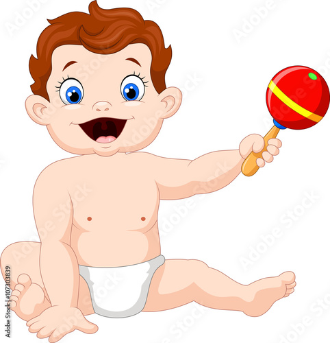 Cute Baby boy with musical toy