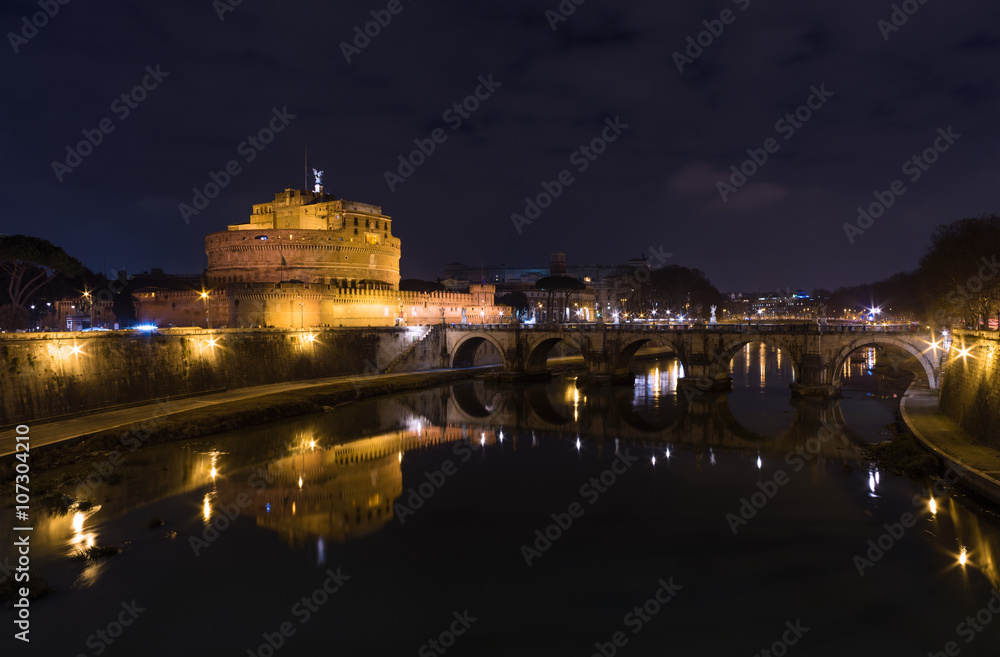 Roma (Rome, Italia) - Castel Sant'Angelo e Lungotevere
