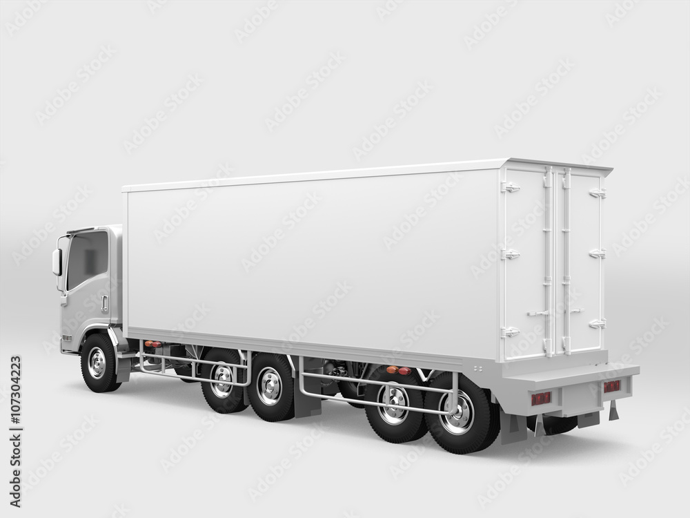 Commercial Delivery / Cargo Truck isolated on white .3d rendering Commercial Delivery / Cargo Truck isolated on white .3d rendering