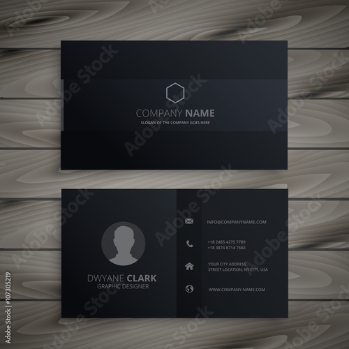 pure black dark business card