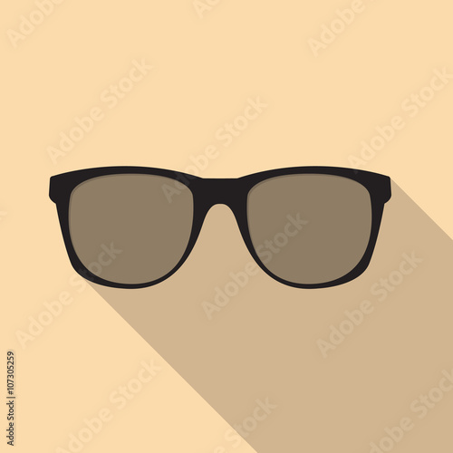 Glasses Icon. Vector illustration. Elements for Design. Glasses Icon on Yellow Background