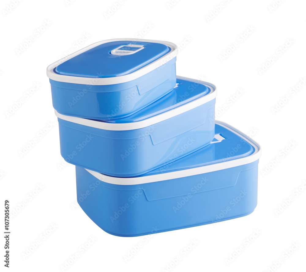 Three plastic food boxes Three plastic food boxes