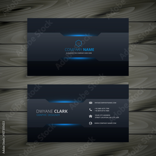 dark business card template