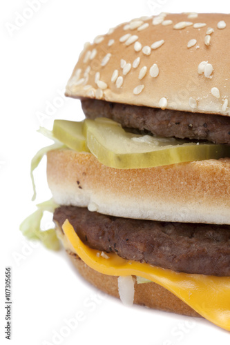 cropped image of cheese burger