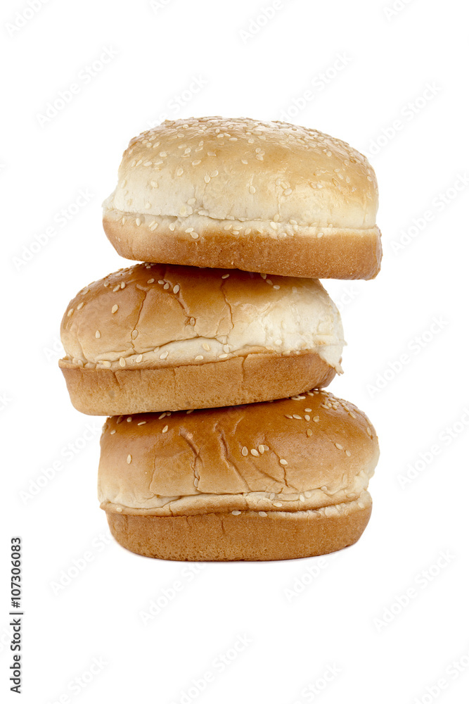 stack of burger buns stack of burger buns