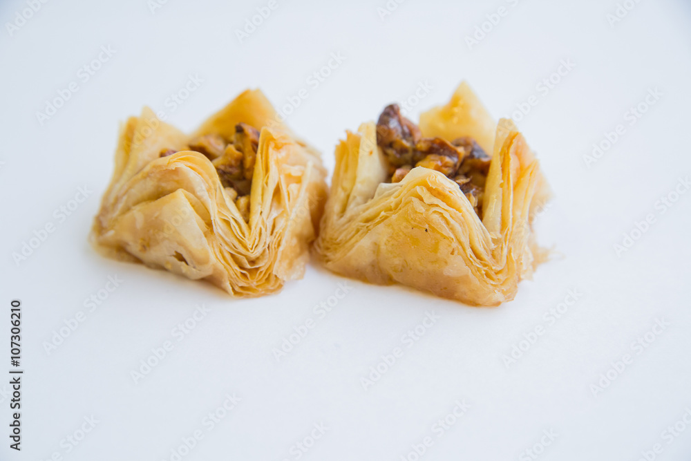Oriental sweets with honey and nuts Oriental sweets with honey and nuts