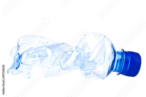 Used plastic bottle on a white background