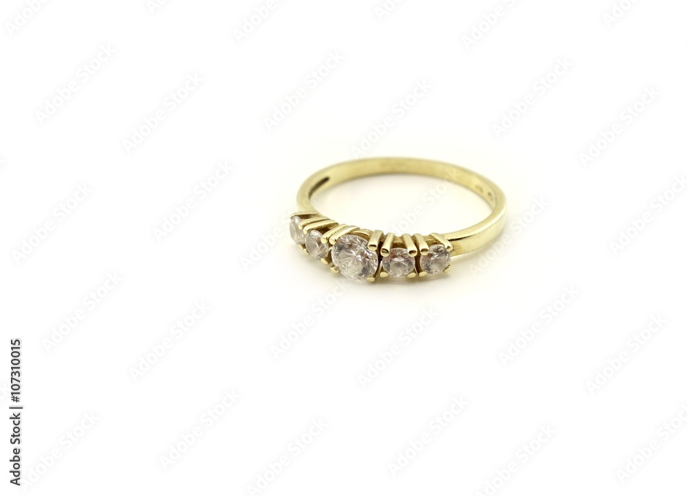 Engagement rings with gems on white background Engagement rings with gems on white background