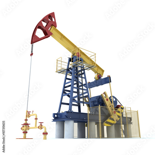 Pumpjack(oil derrick) on a white (3d render)