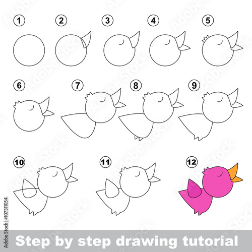 Nightingale. Drawing tutorial.