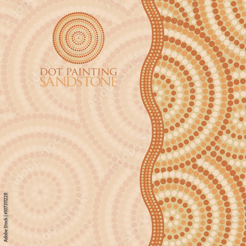 Abstract Aboriginal dot painting in vector format.