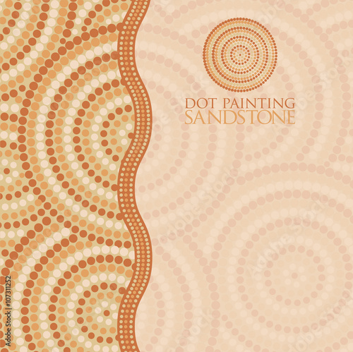 Abstract Aboriginal dot painting in vector format.