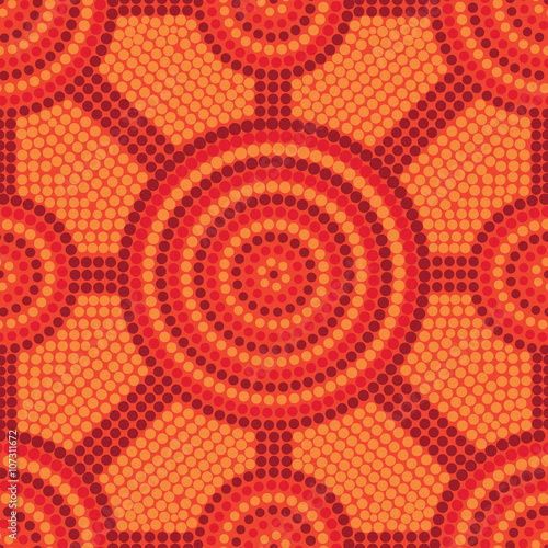 Abstract Aboriginal dot painting in vector format.