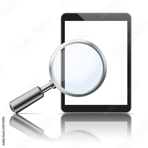 Black Tablet Loupe Mirror Mockup