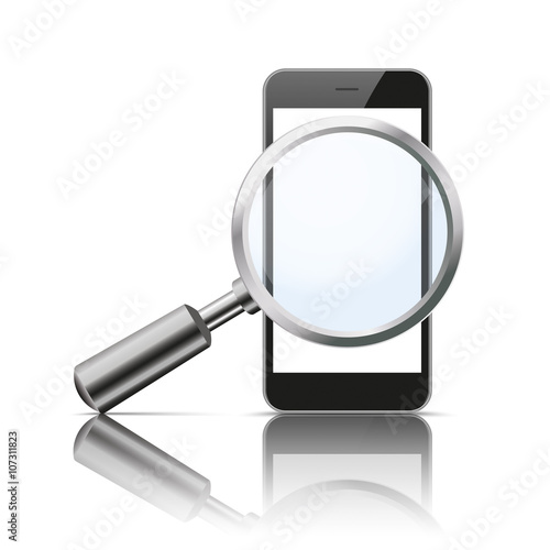 Black Smartphone Loupe Mirror Mockup