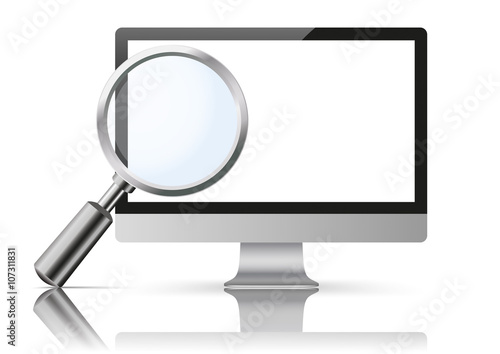 Black PC Monitor Loupe Mockup Mirror