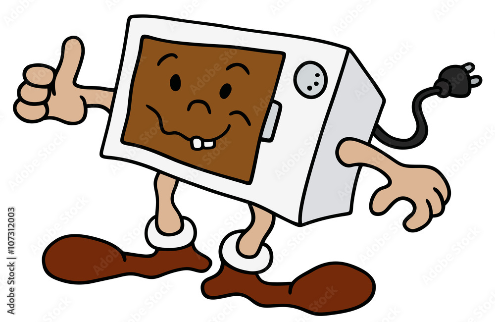 Funny mictowave oven / Hand drawing, vector illustration Funny mictowave oven / Hand drawing, vector illustration