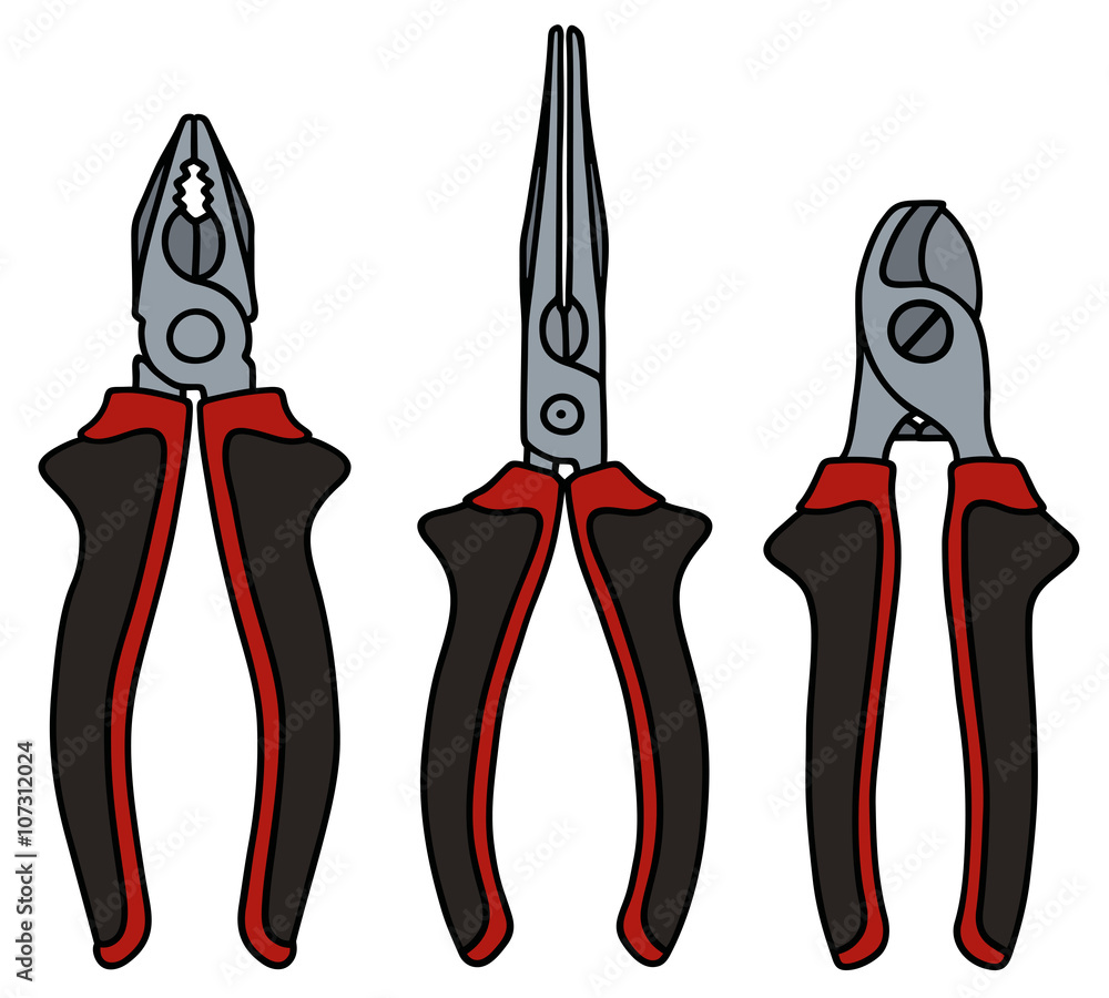 Combination pliers/ Hand drawing, vector illustration Stock Vector | Adobe  Stock