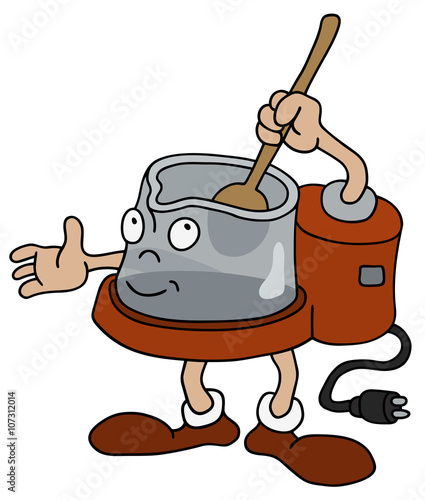Funny food processor / Hand drawing, vector illustration