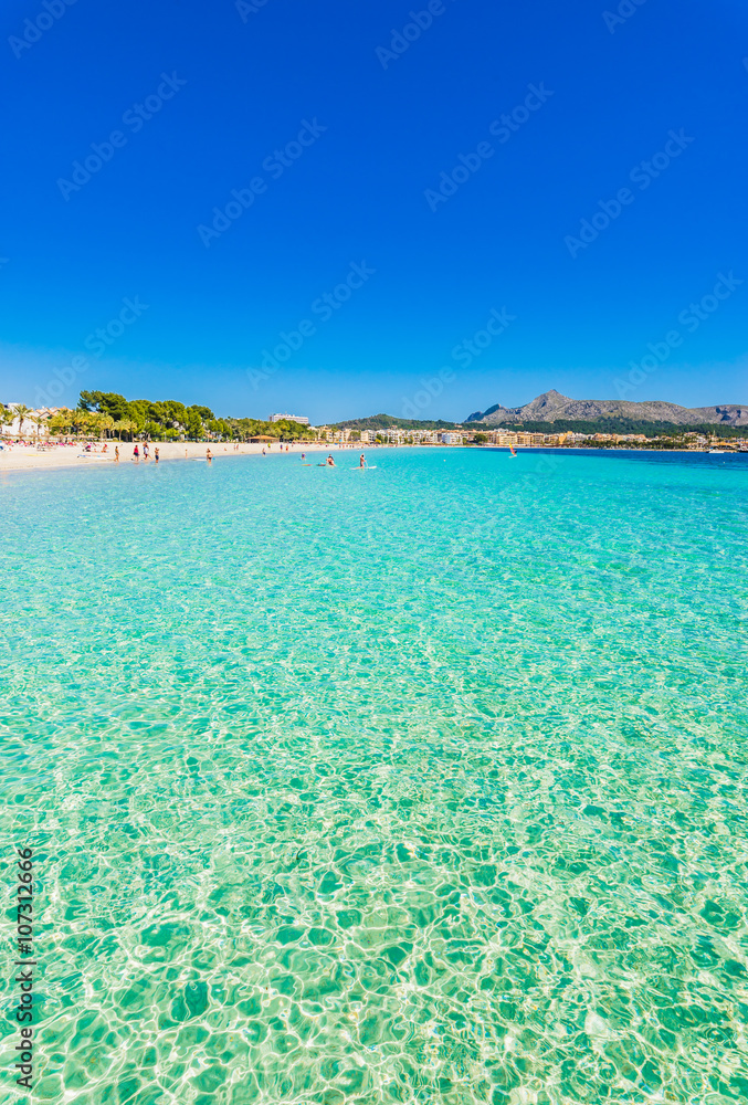 Beautiful Bay Seaside of Alcudia Majorca Spain