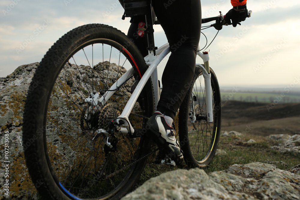 Fototapeta premium Man cyclist riding the bicycle
