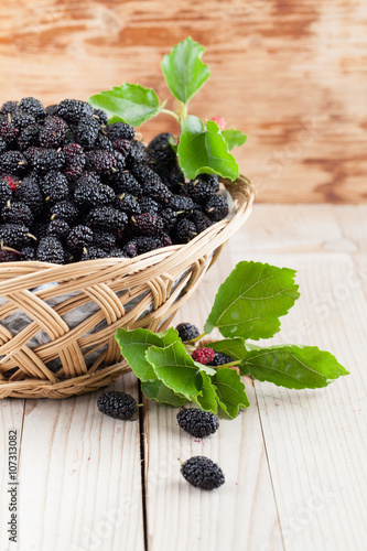 Mulberries in a basket