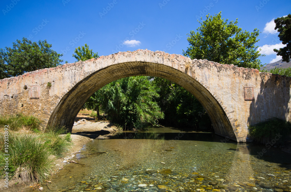 Famous bridge in Preveli on Crete, Greece