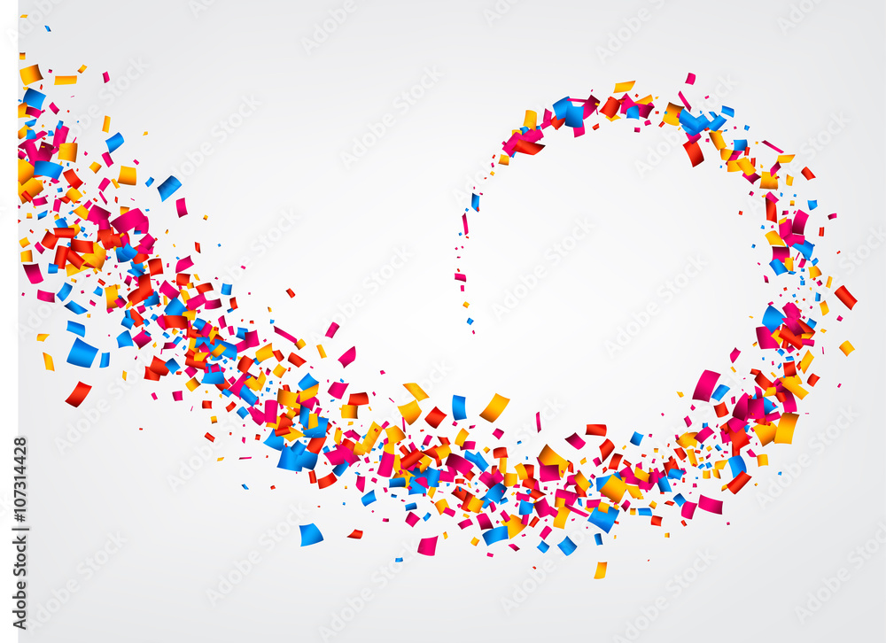Background with color confetti. Background with color confetti.