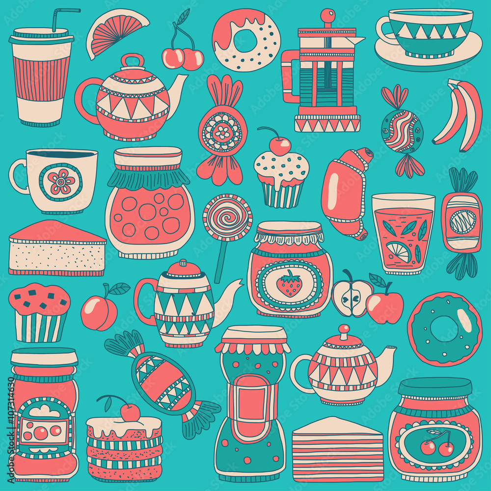 Fototapeta premium Images for confectionery or coffee shop