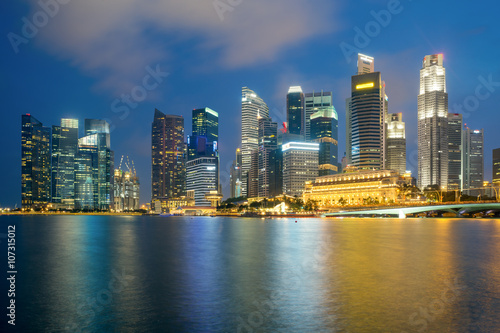 Singapore city in downtown district in night © ake1150