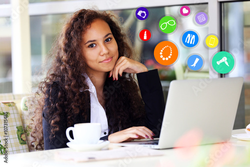 Online shopping. Young pret...
